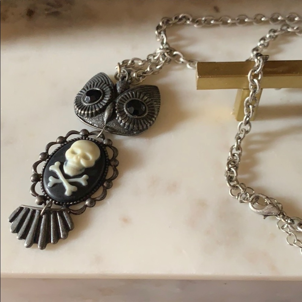 Hot Topic | owl with skull necklace